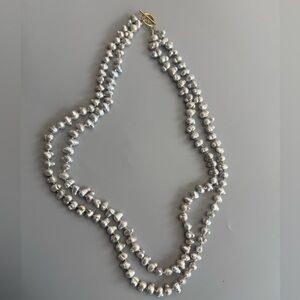 Silver Freshwater Pearl double Strand